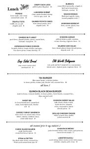 Lunch Menu